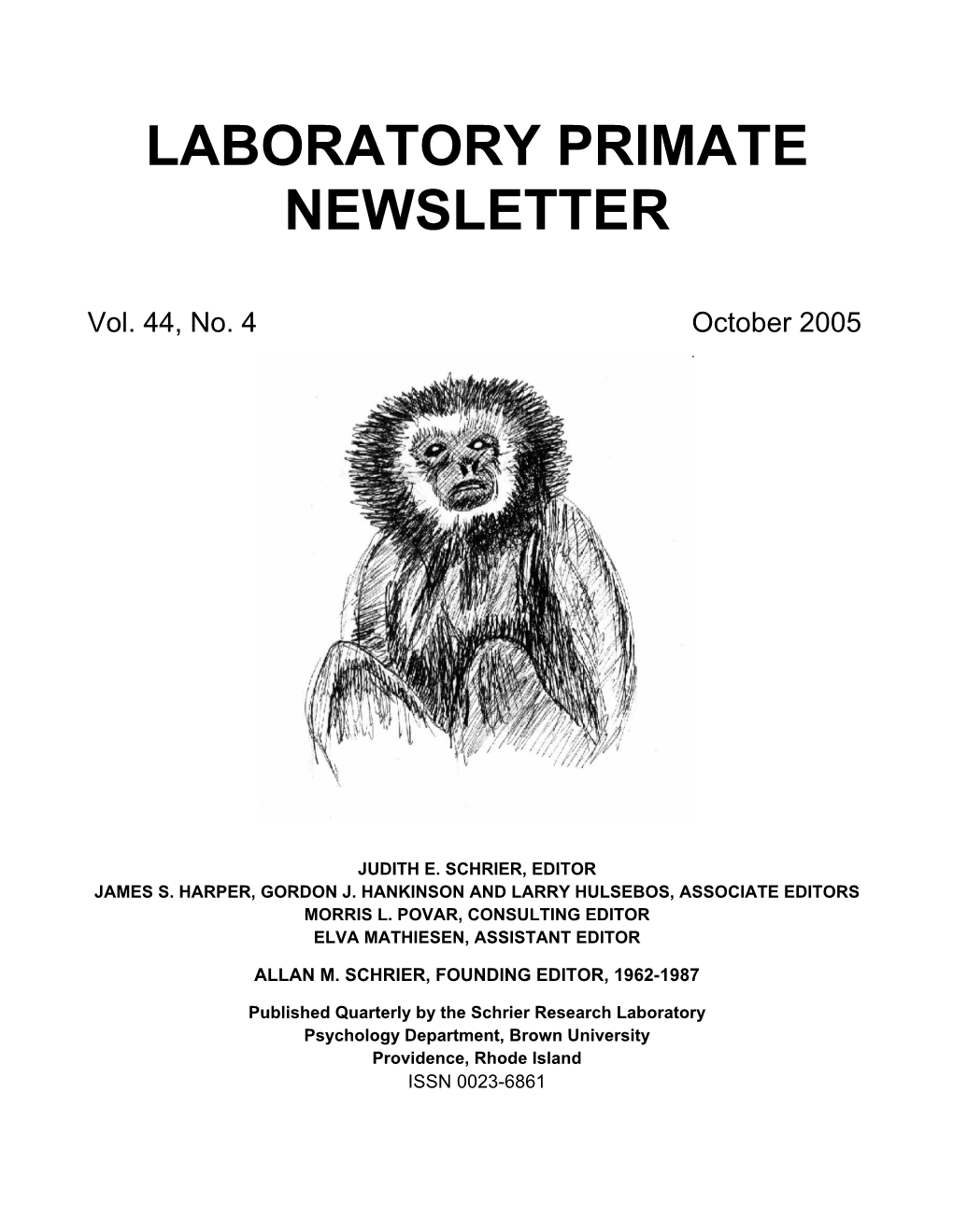 Laboratory Primate Newsletter