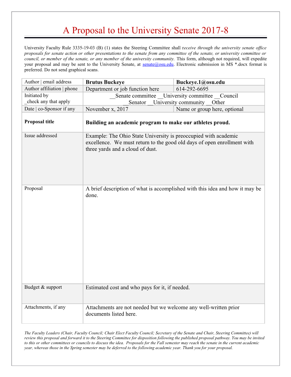 Senate Proposal Template