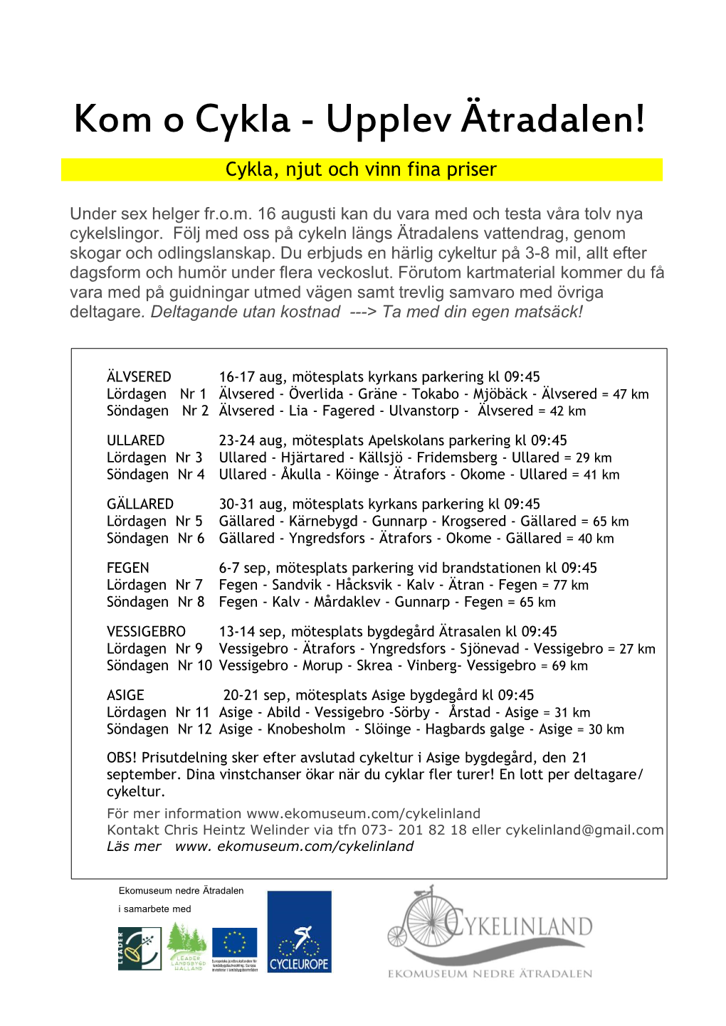 Kom O Cykla - Upplev Ätradalen!