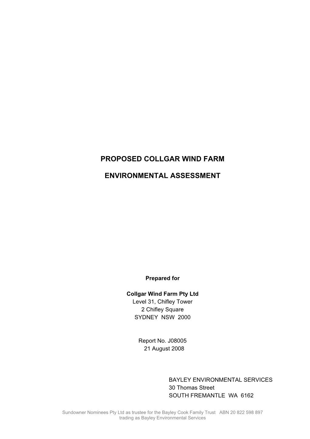 Proposed Collgar Wind Farm Environmental Assessment