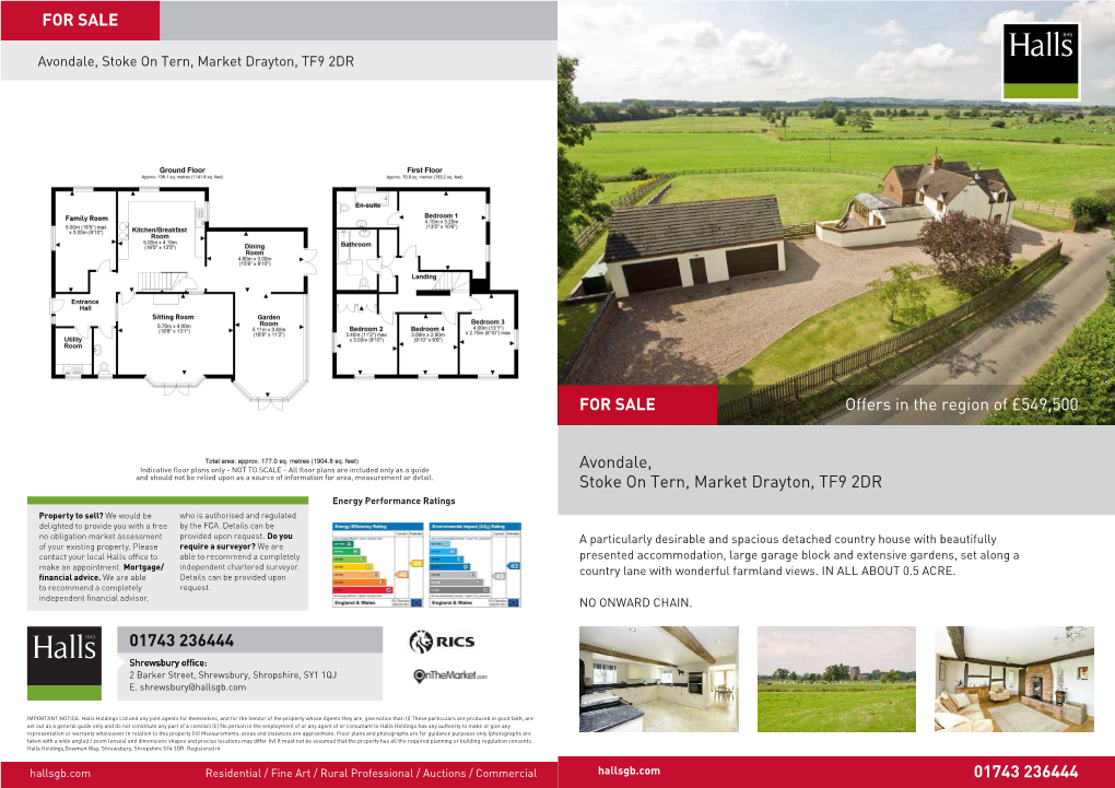 Offers in the Region of £549,500 Avondale, Stoke on Tern, Market