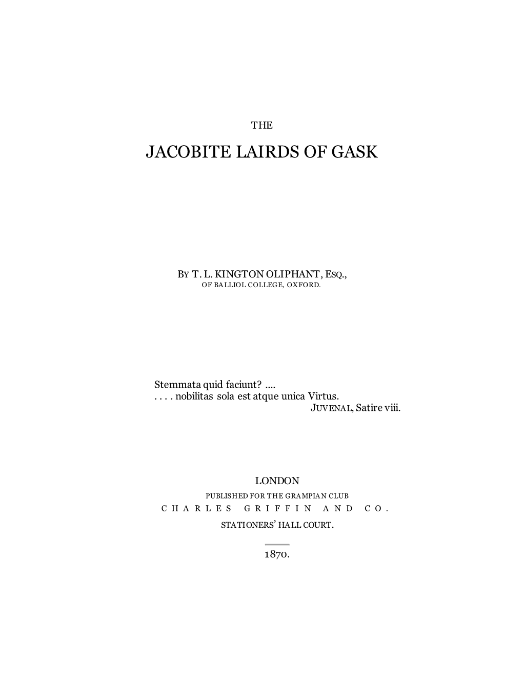 The Jacobite Lairds of Gask