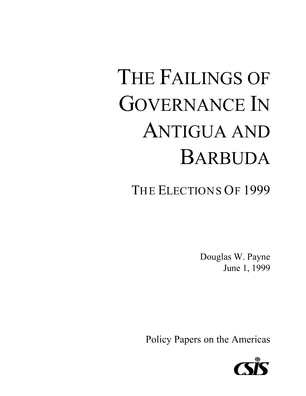 The Failings of Governance in Antigua and Barbuda