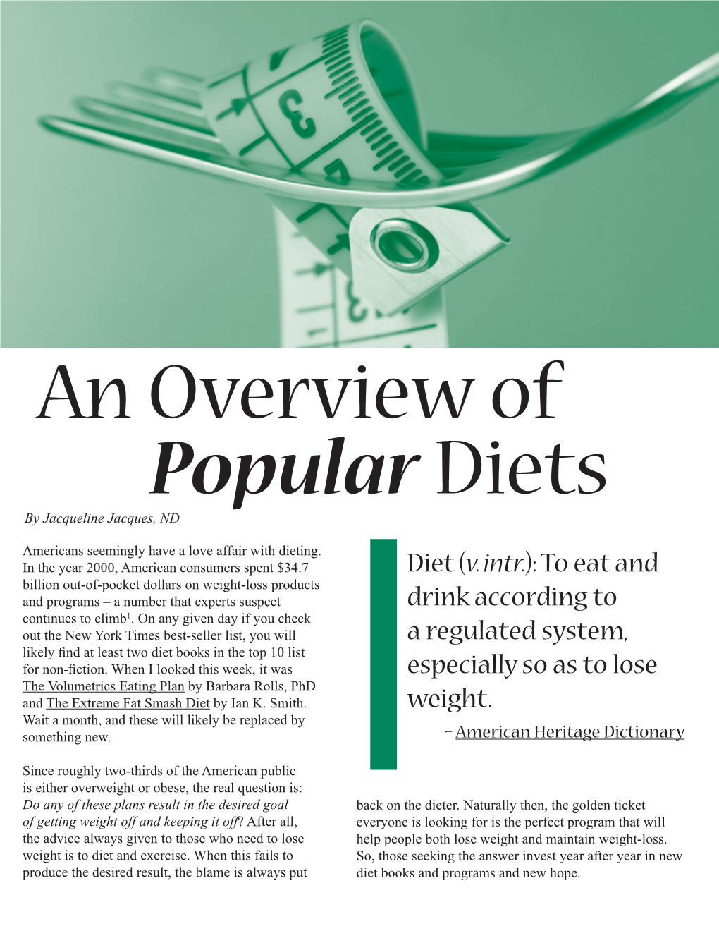 Overview of Popular Diets.Indd