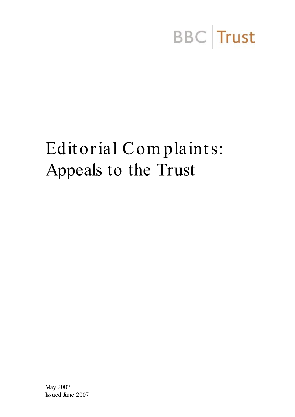 Appeals to the Trust