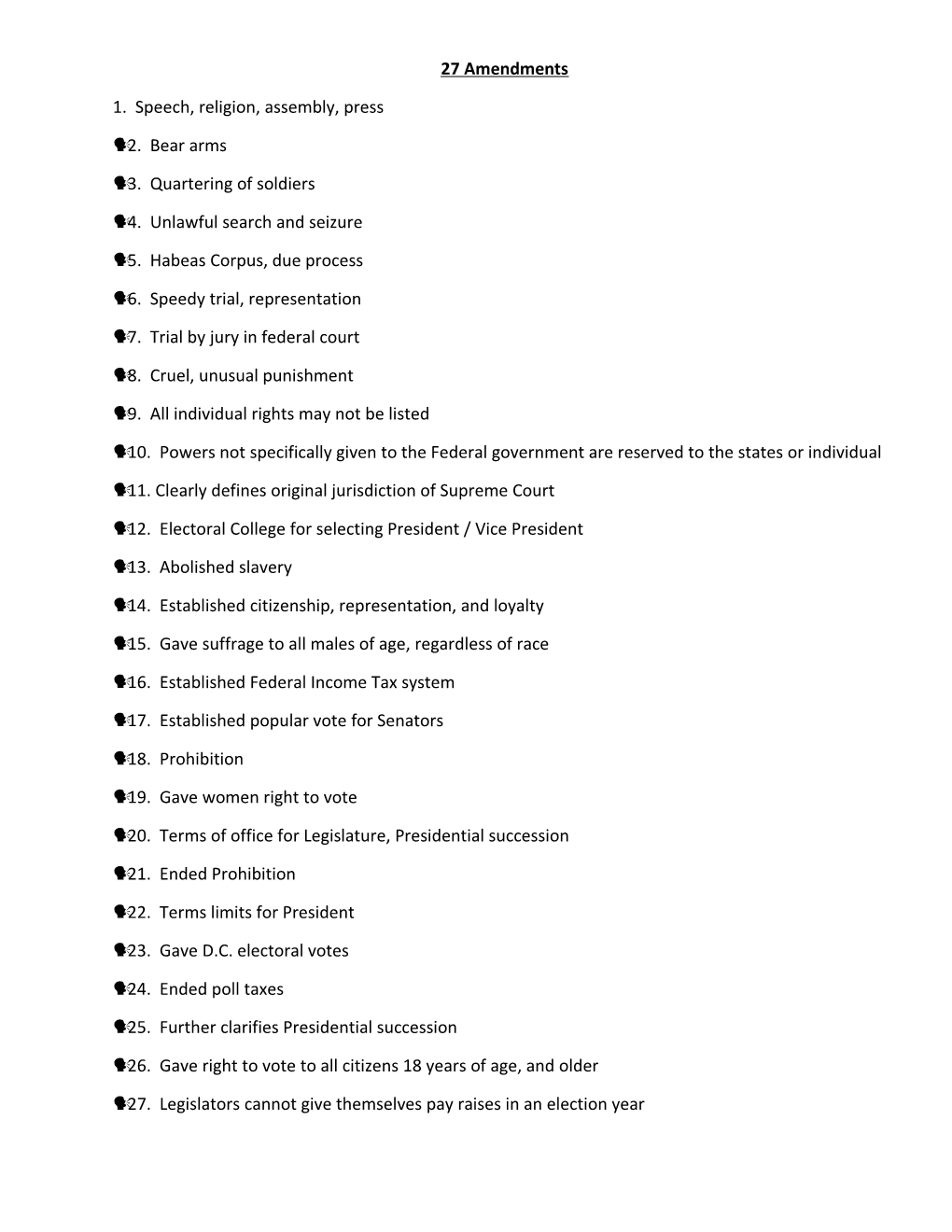 1. Speech, Religion, Assembly, Press