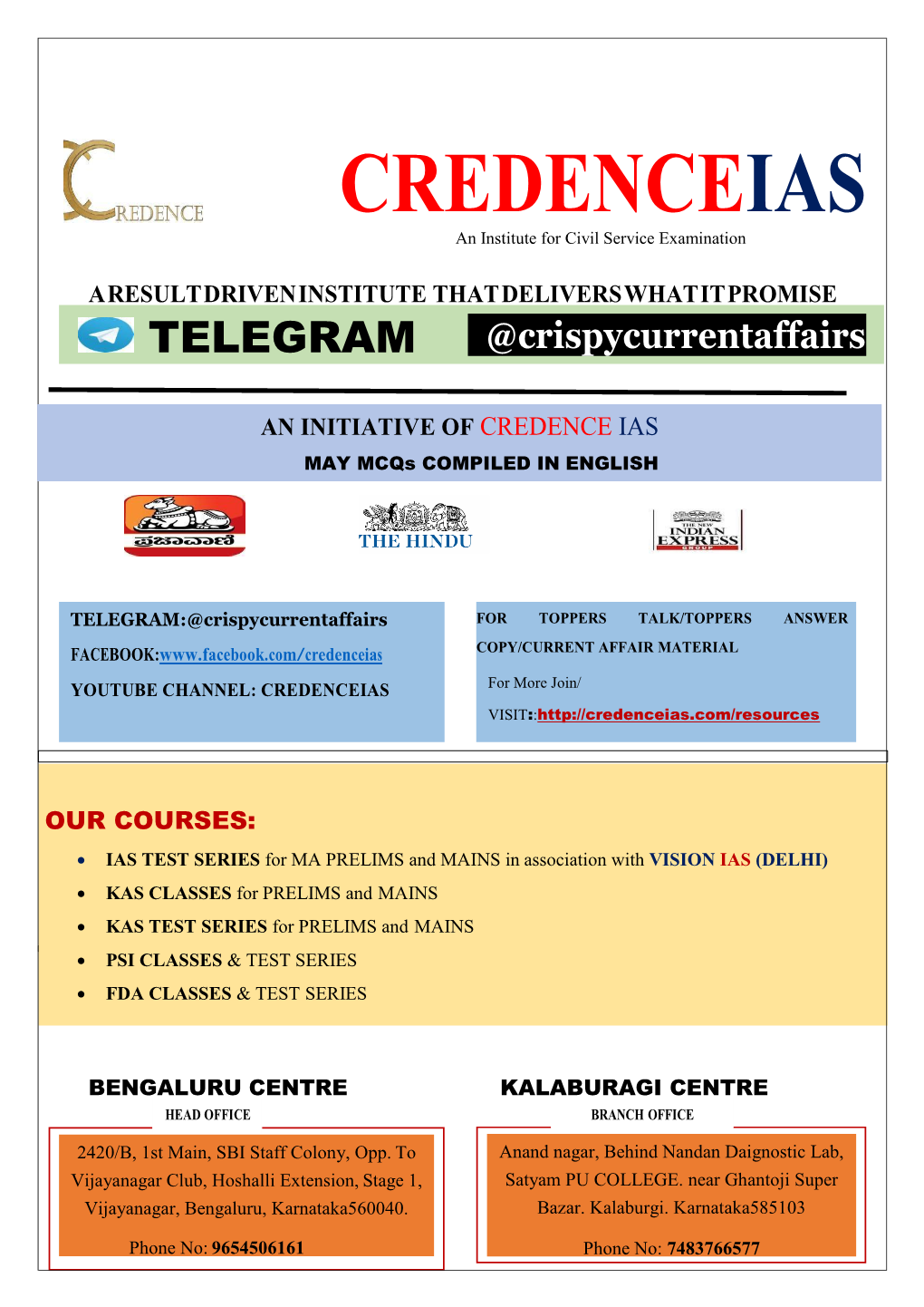 CREDENCEIAS an Institute for Civil Service Examination