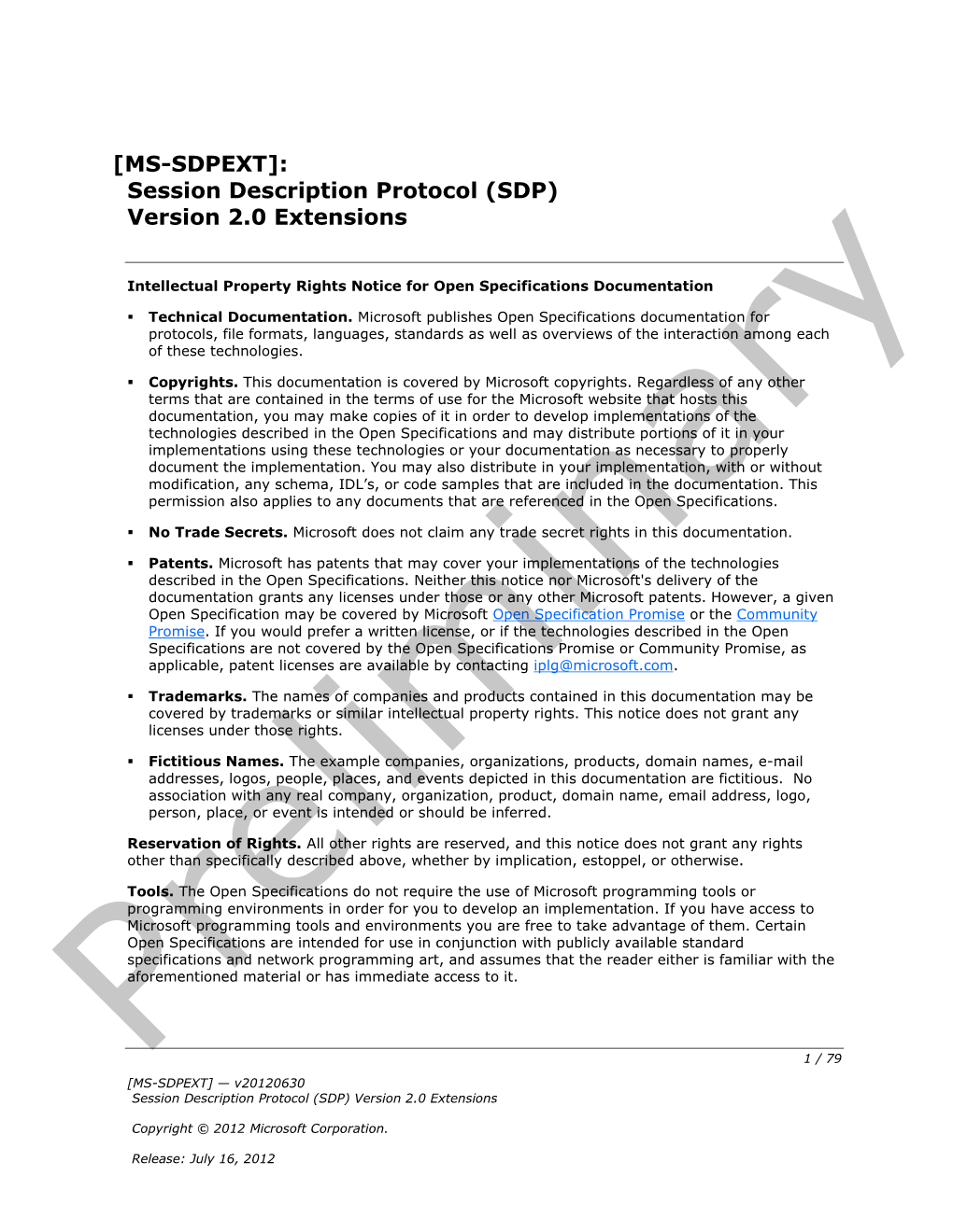 [MS-SDPEXT]: Session Description Protocol (SDP) Version 2.0 Extensions