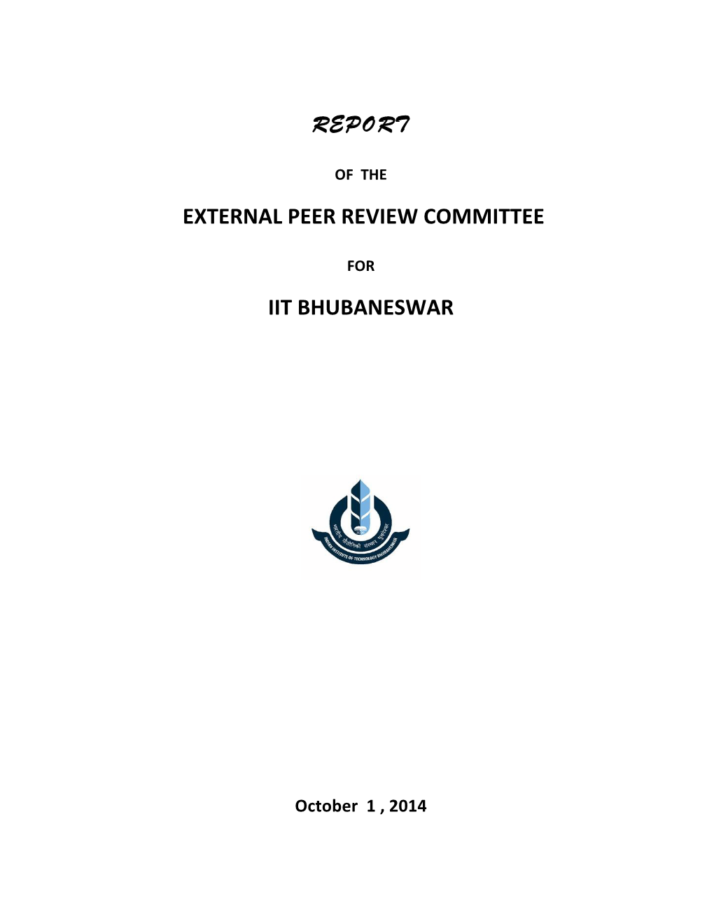 Report External Peer Review Committee Iit Bhubaneswar