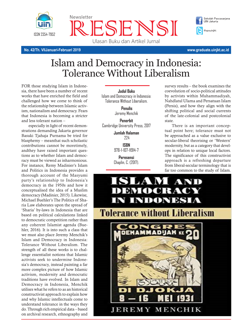 Islam and Democracy in Indonesia: Tolerance Without Liberalism