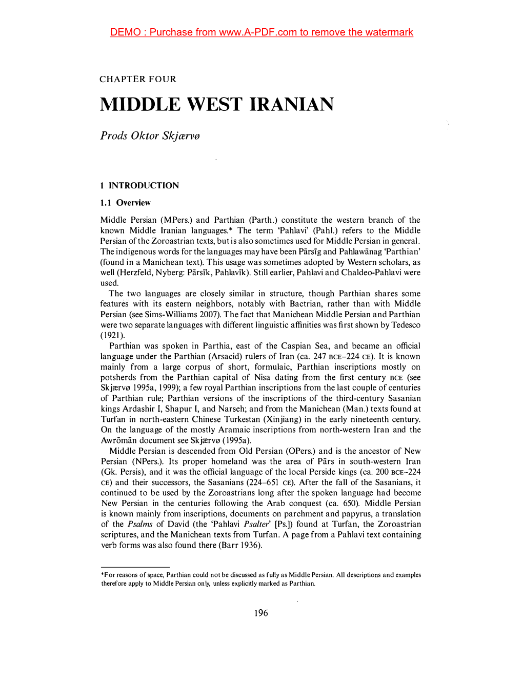 Middle West Iranian