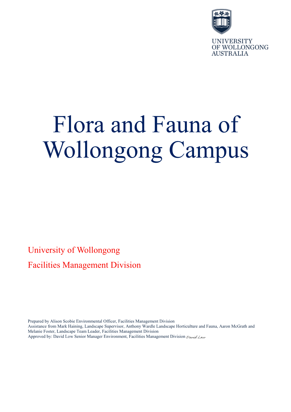 Flora and Fauna of Wollongong Campus