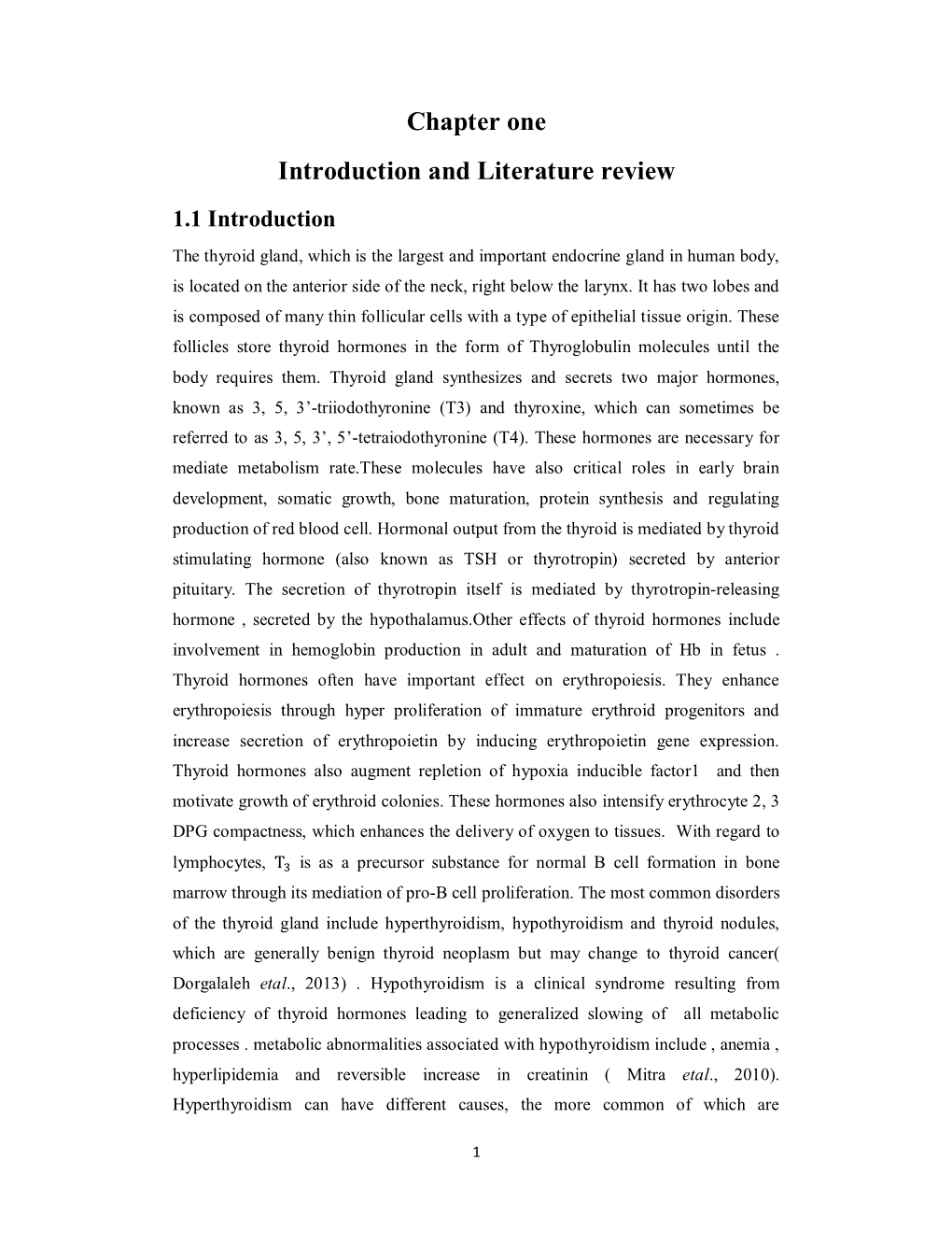 Chapter One Introduction and Literature Review