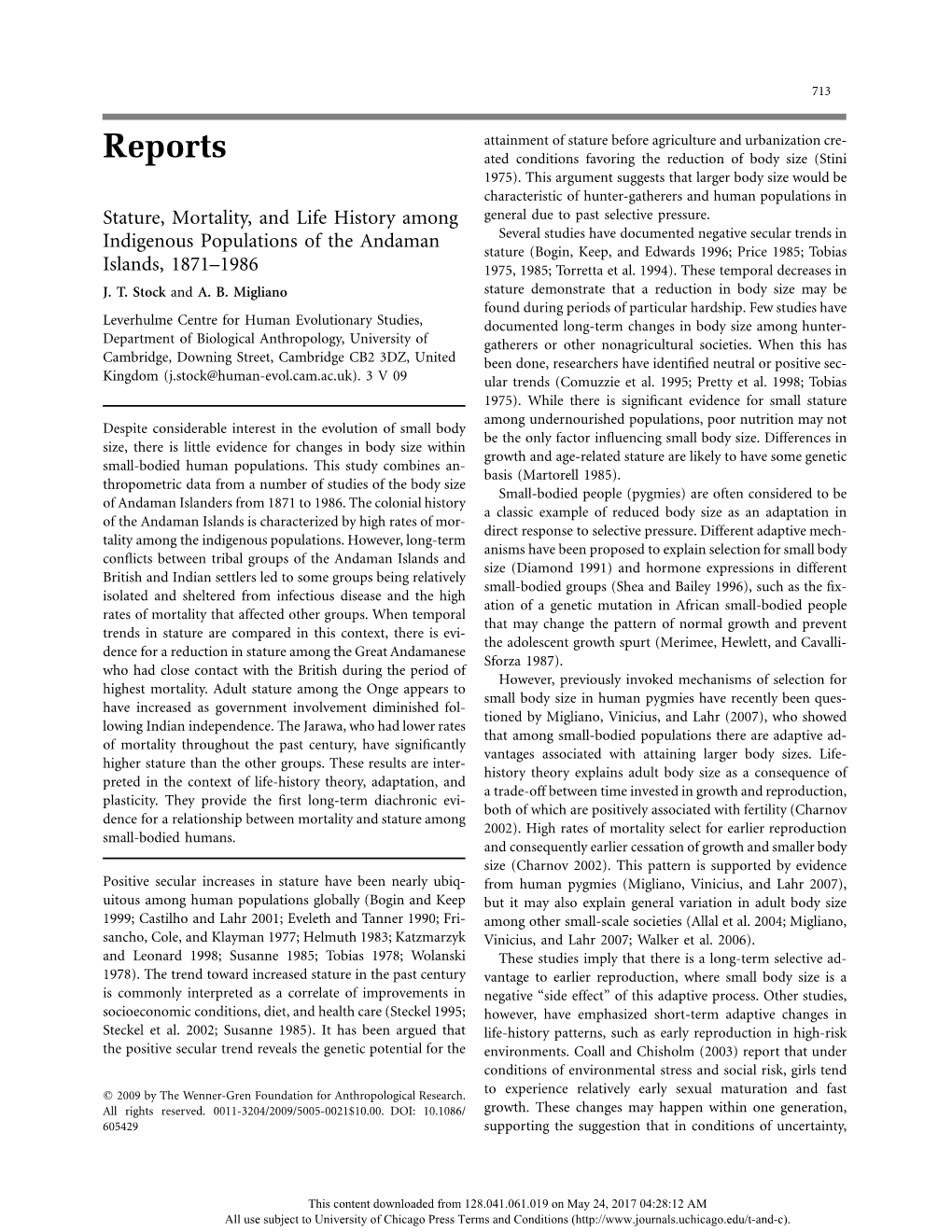 Stature, Mortality, and Life History Among Indigenous Populations of the Andaman Islands, 1871–1986