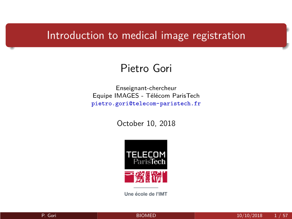 Introduction to Medical Image Registration