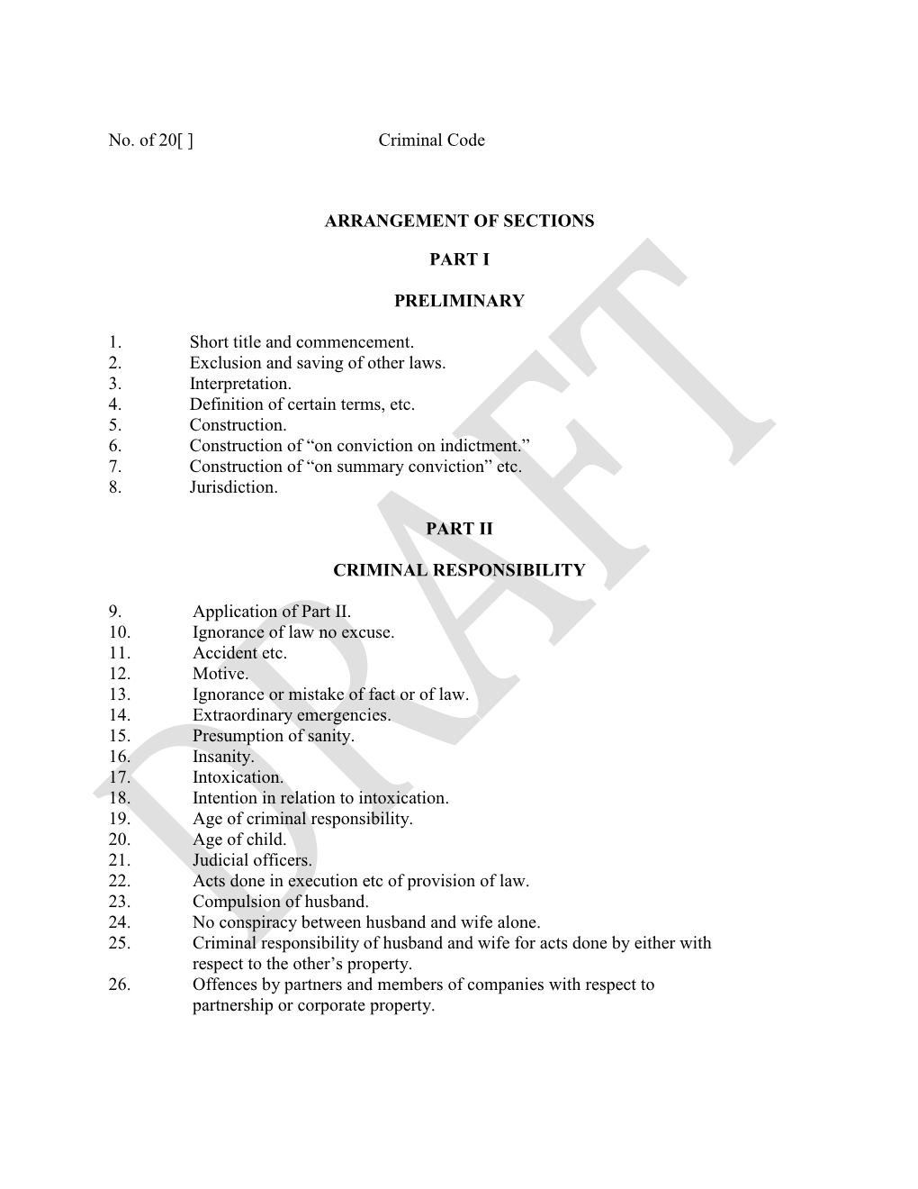 Criminal Code St Kitts and Nevis. Cap