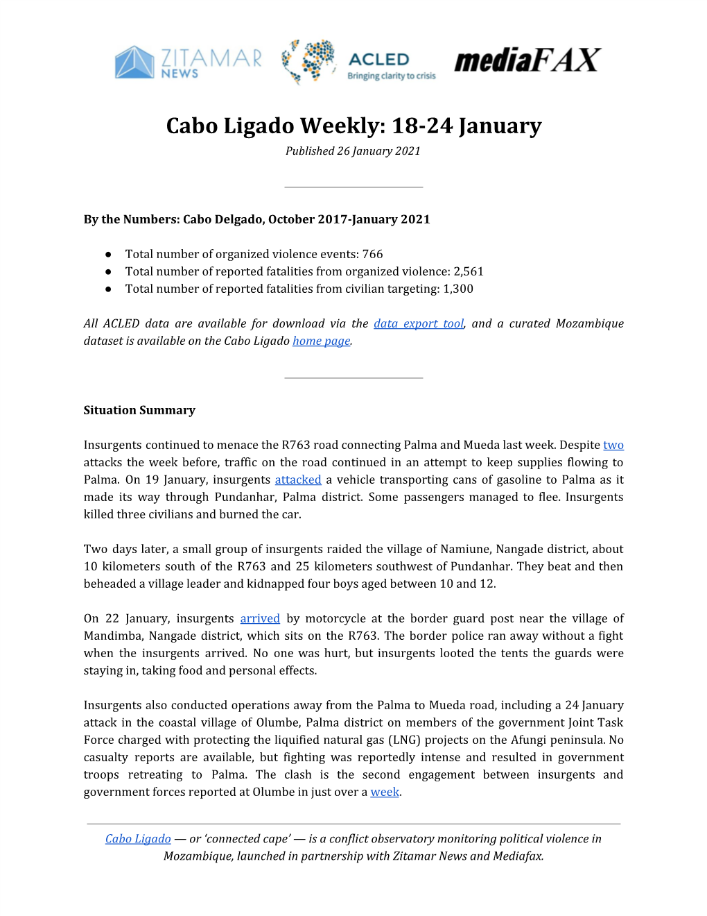 Cabo Ligado Weekly: 18-24 January Published 26 January 2021
