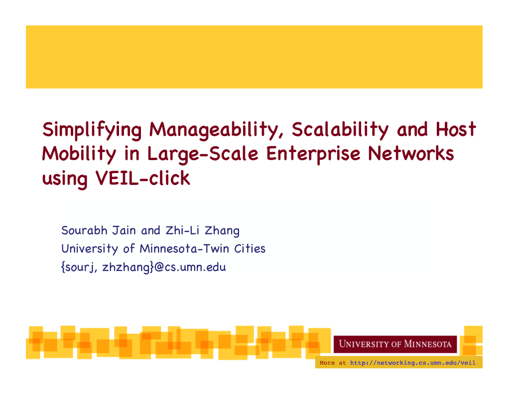 Simplifying Manageability, Scalability and Host Mobility in Large-Scale Enterprise Networks Using VEIL-Click