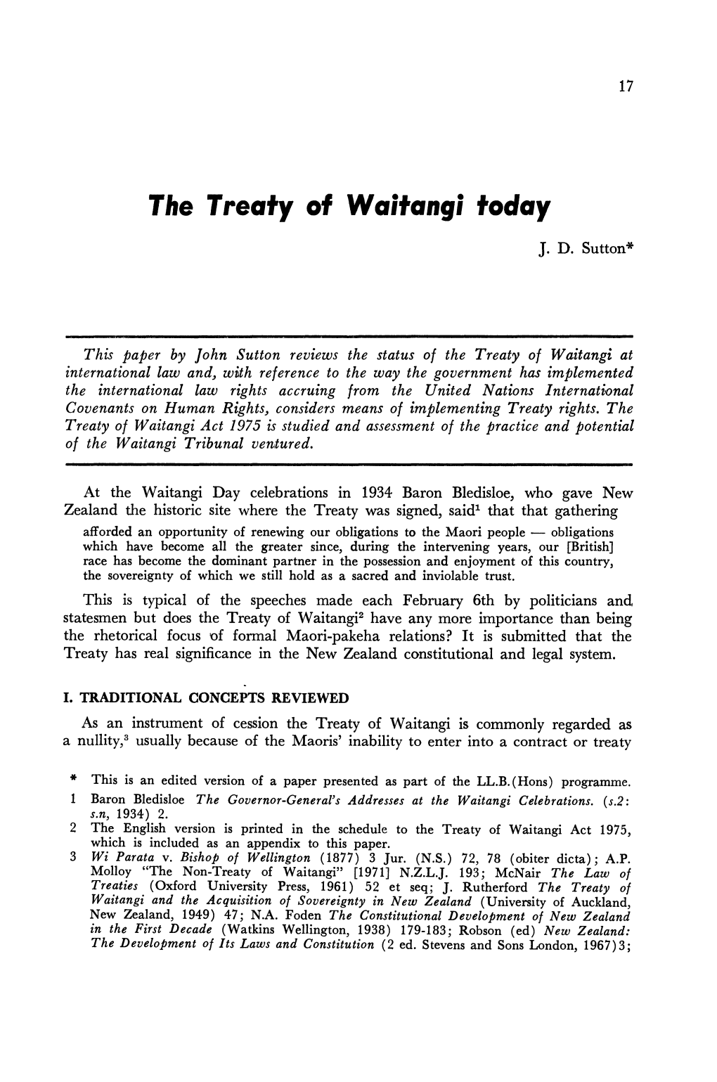The Treaty of Waitangi Today