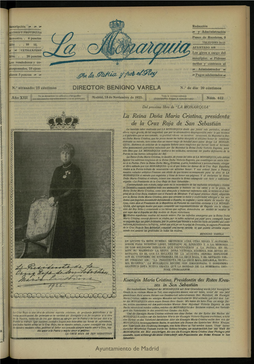 La Monarquía Del 25 De Noviembre De 1922, Nº