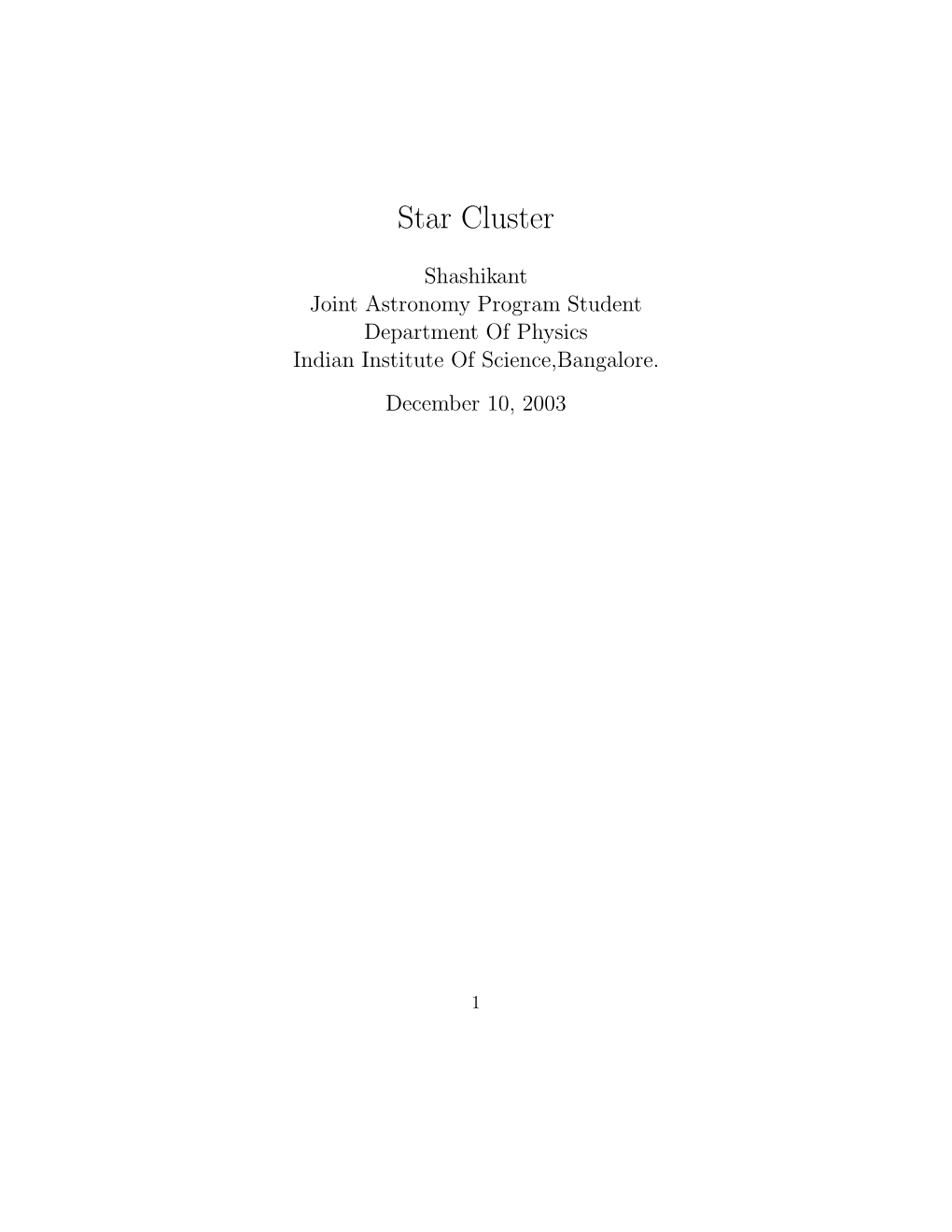 Star Cluster