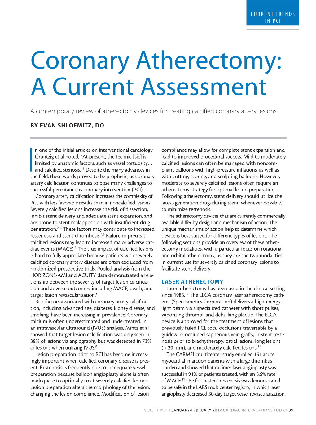 Coronary Atherectomy: a Current Assessment