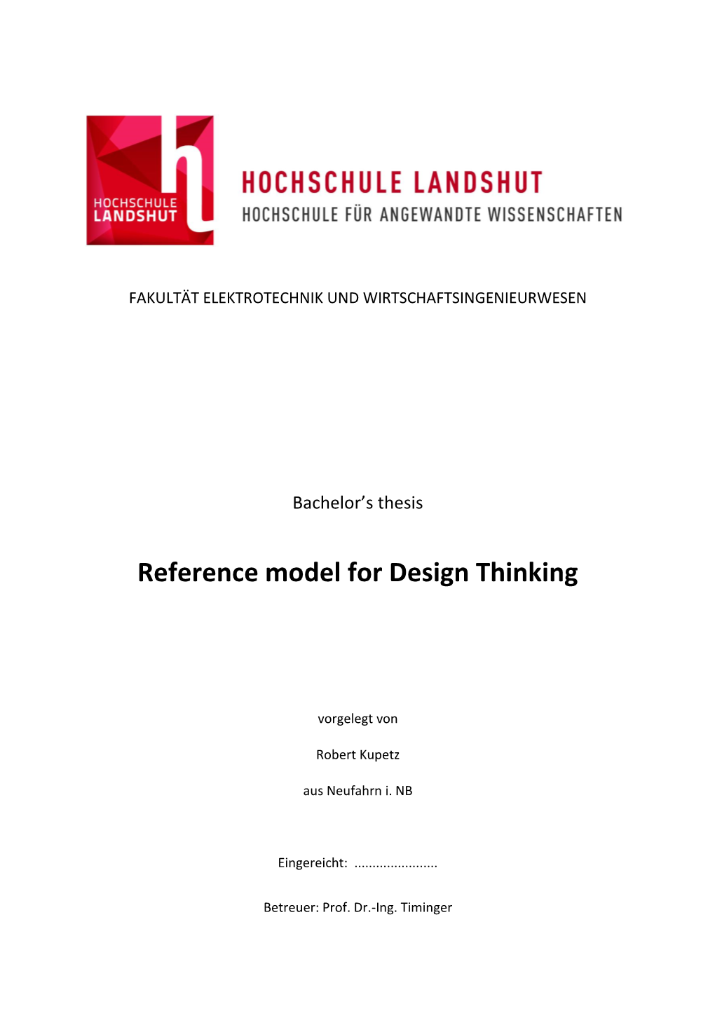 Reference Model for Design Thinking