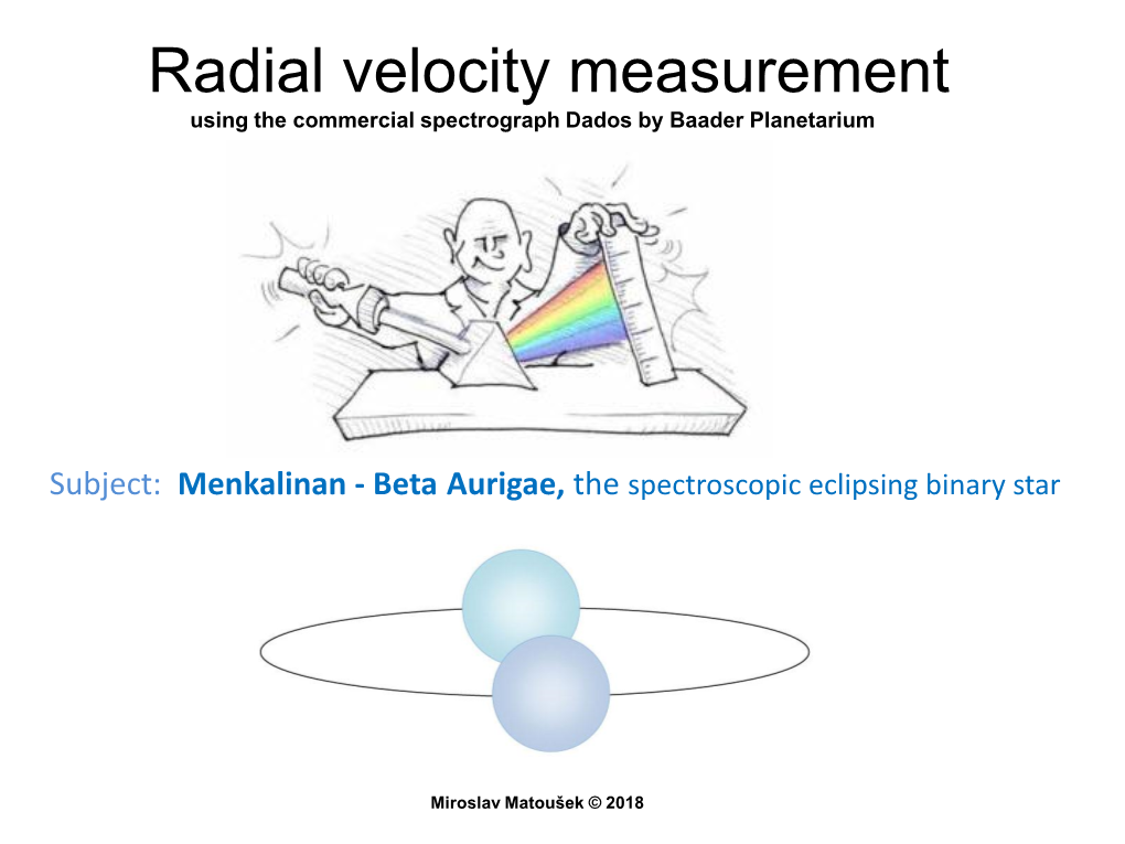 Radial Velocity Measurement- Menkalinan