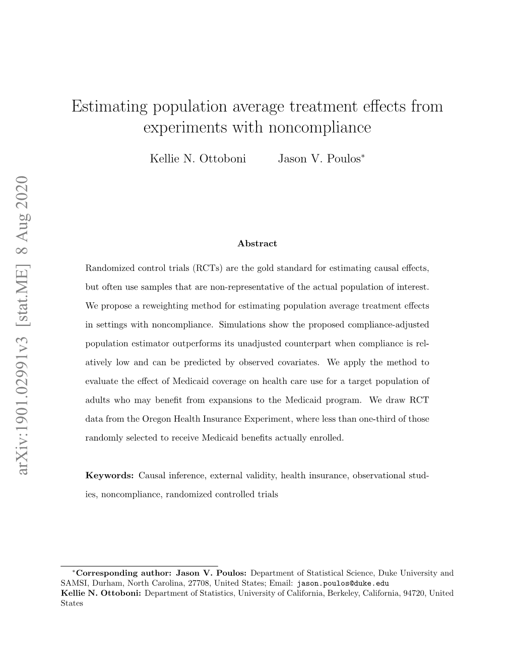 Estimating Population Average Treatment Effects from Experiments
