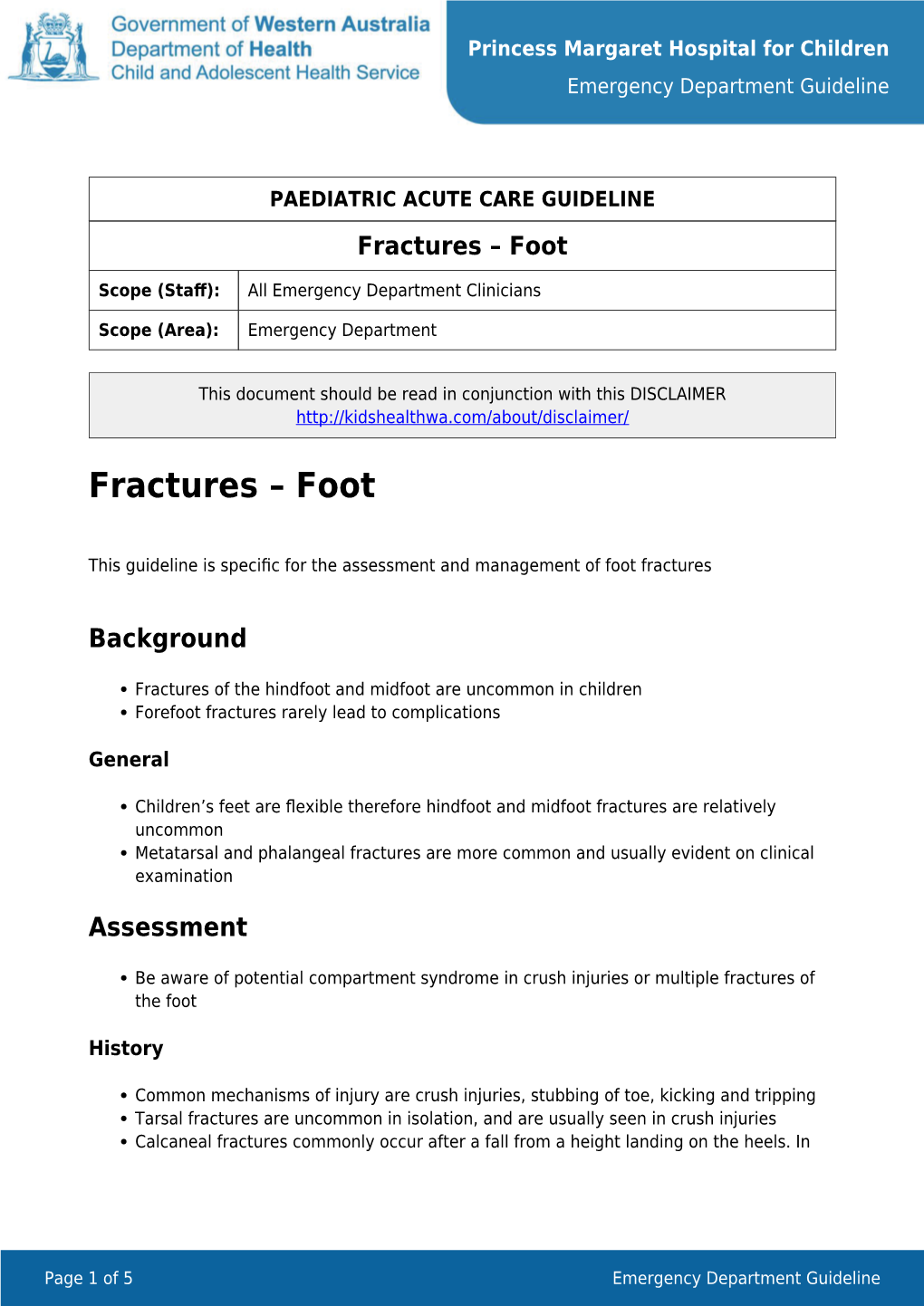 Fractures – Foot