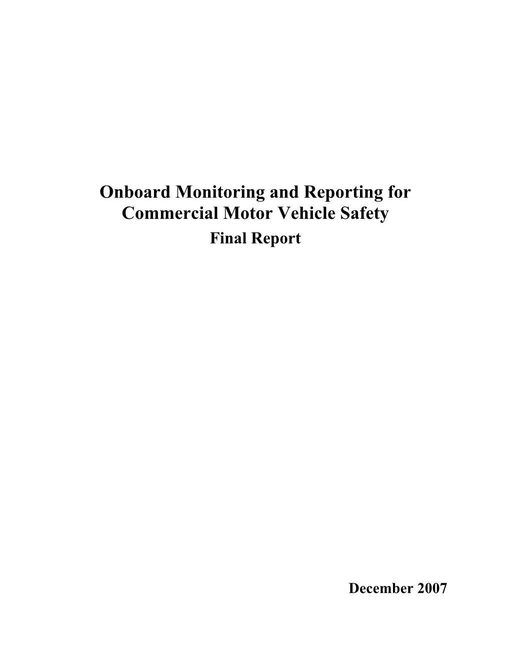 Onboard Monitoring and Reporting System For