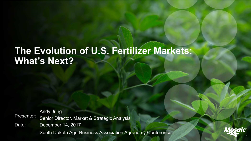 The Evolution of US Fertilizer Markets