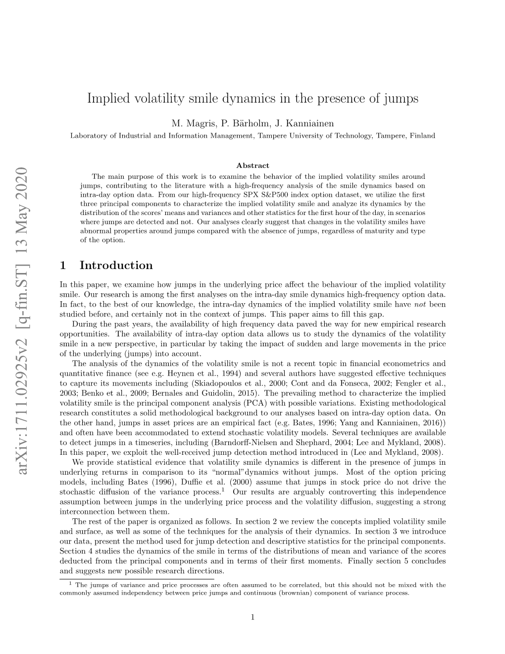 Implied Volatility Smile Dynamics in the Presence of Jumps