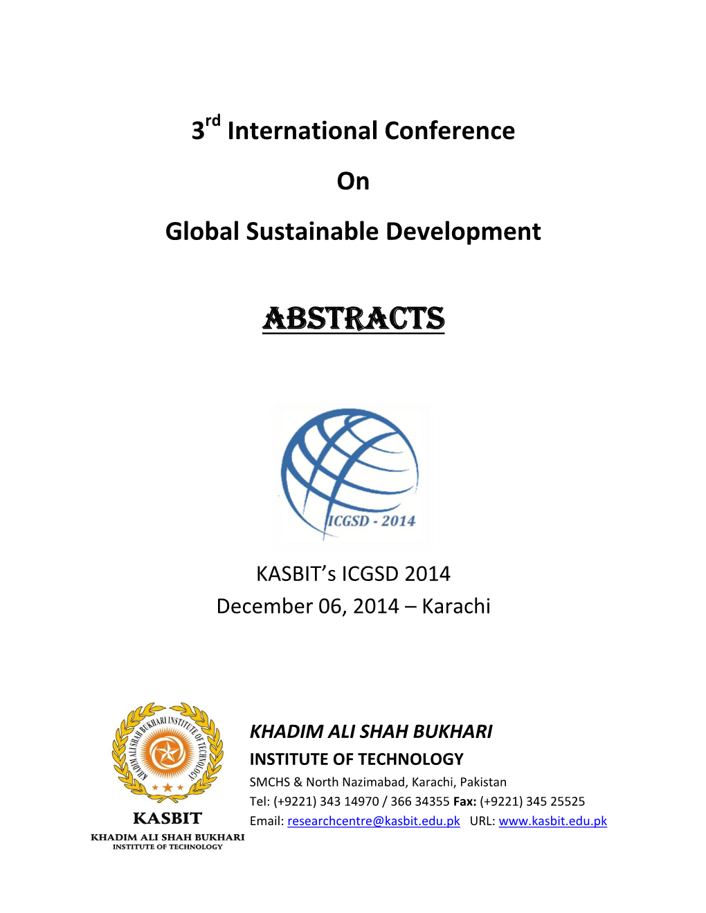 3Rd International Conference Abstracts