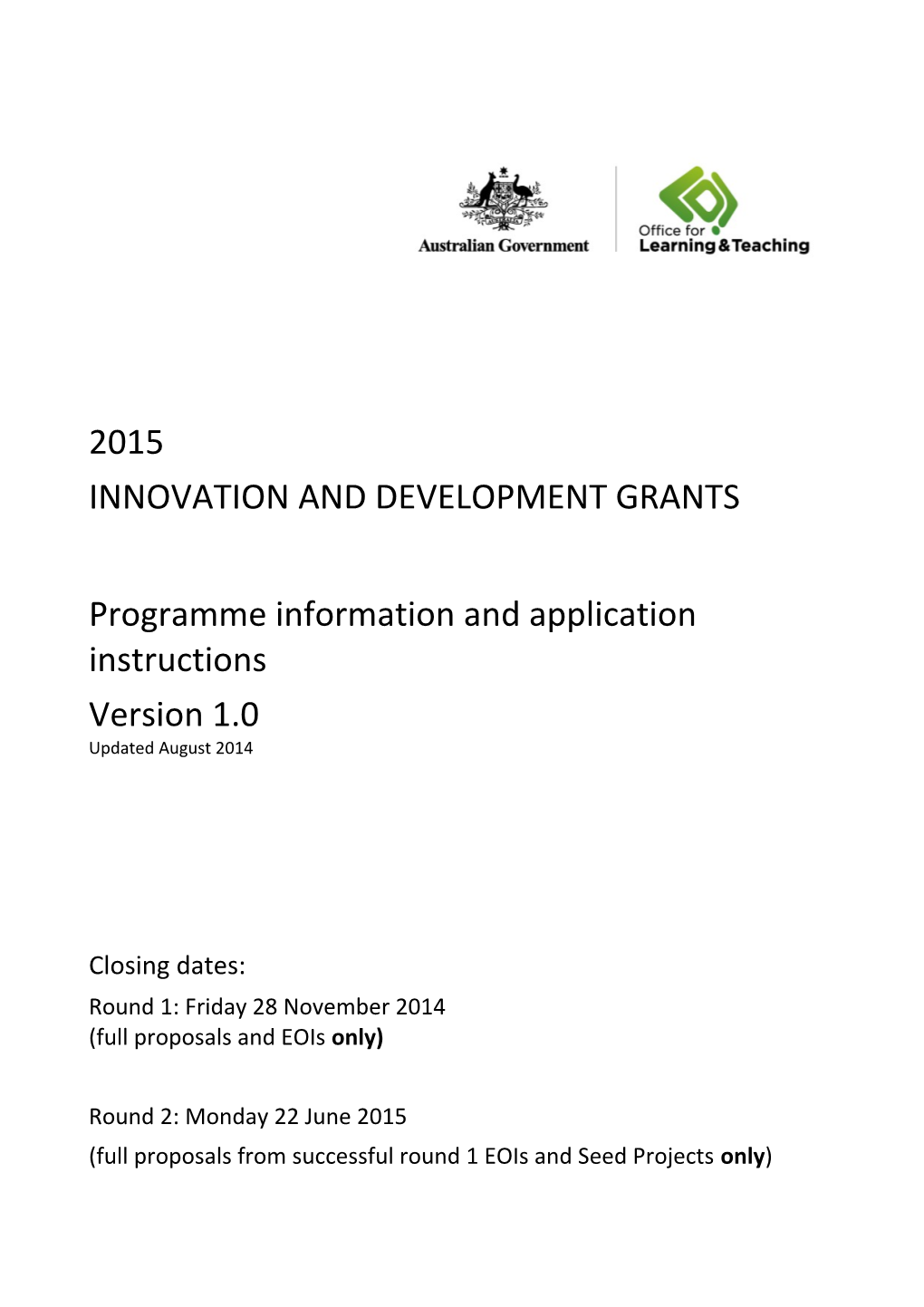 Innovation and Development Grants