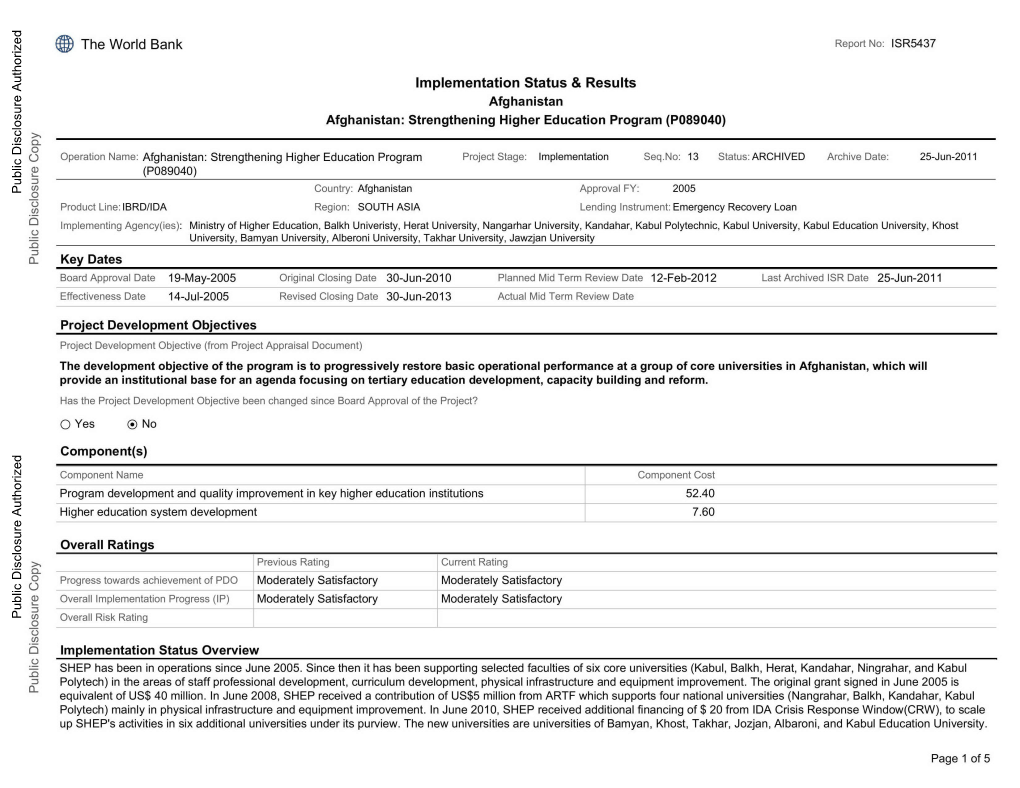 World Bank Document