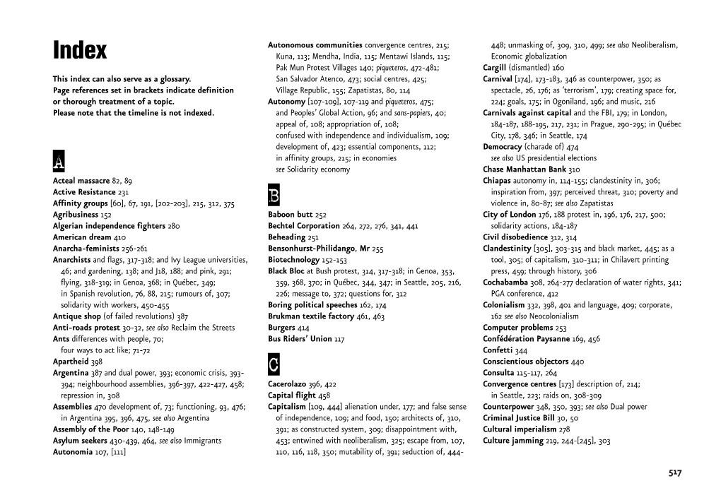 This Index Can Also Serve As a Glossary. Page References Set In