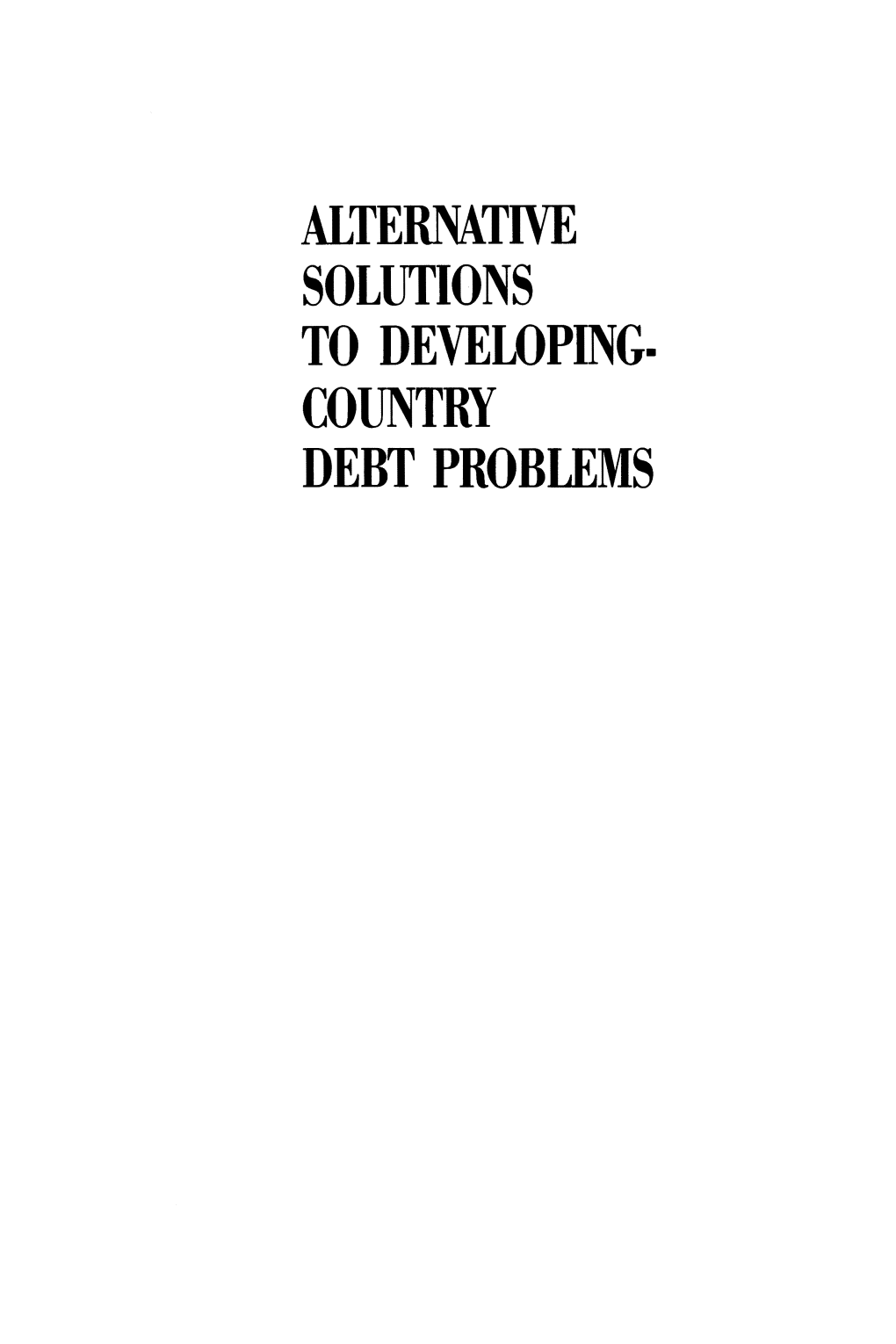 Country Debt Problems