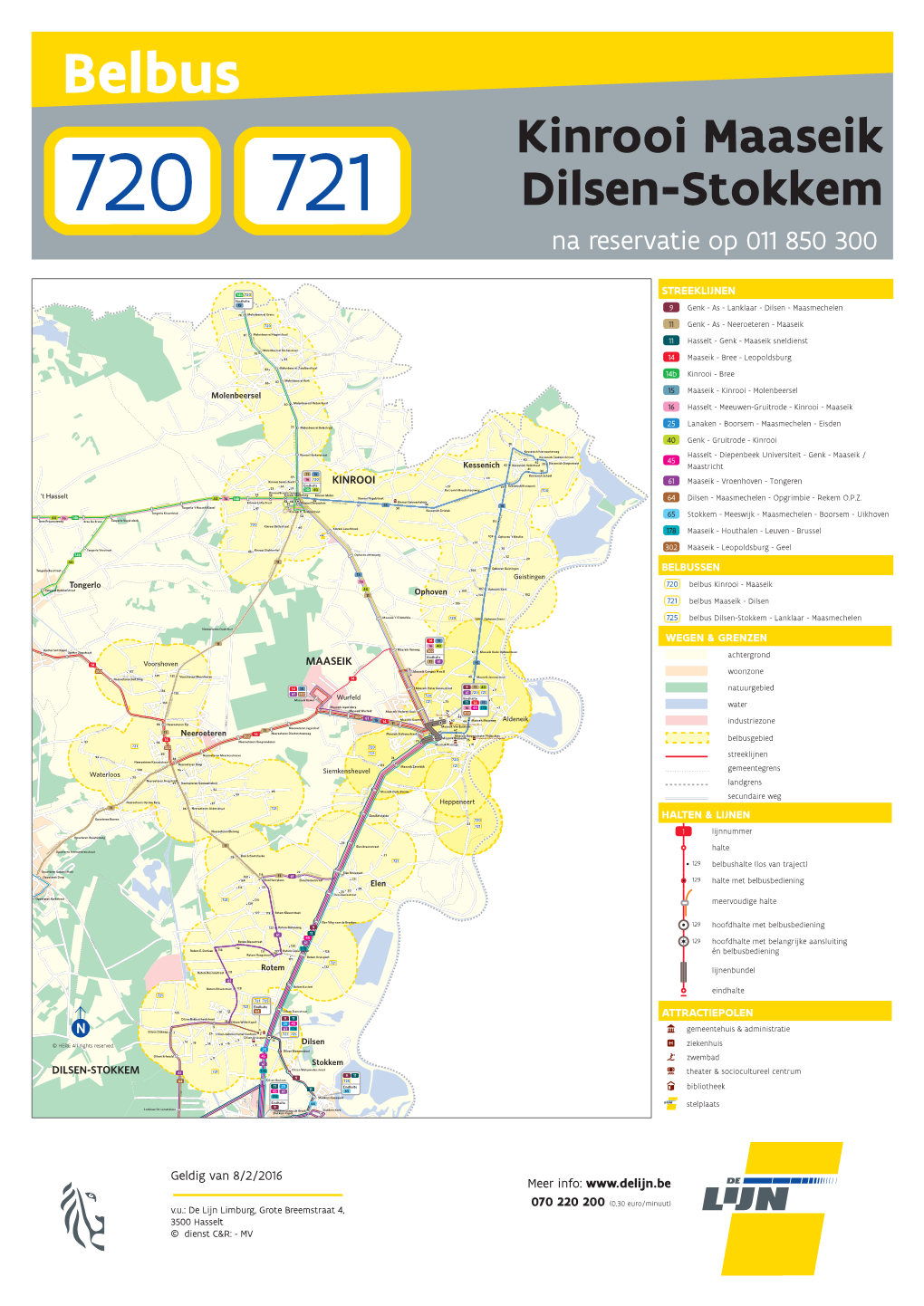 Belbus Kinrooi Maaseik 720 721 Dilsen-Stokkem STRAMPROY Na Reservatie Op 011 850 300