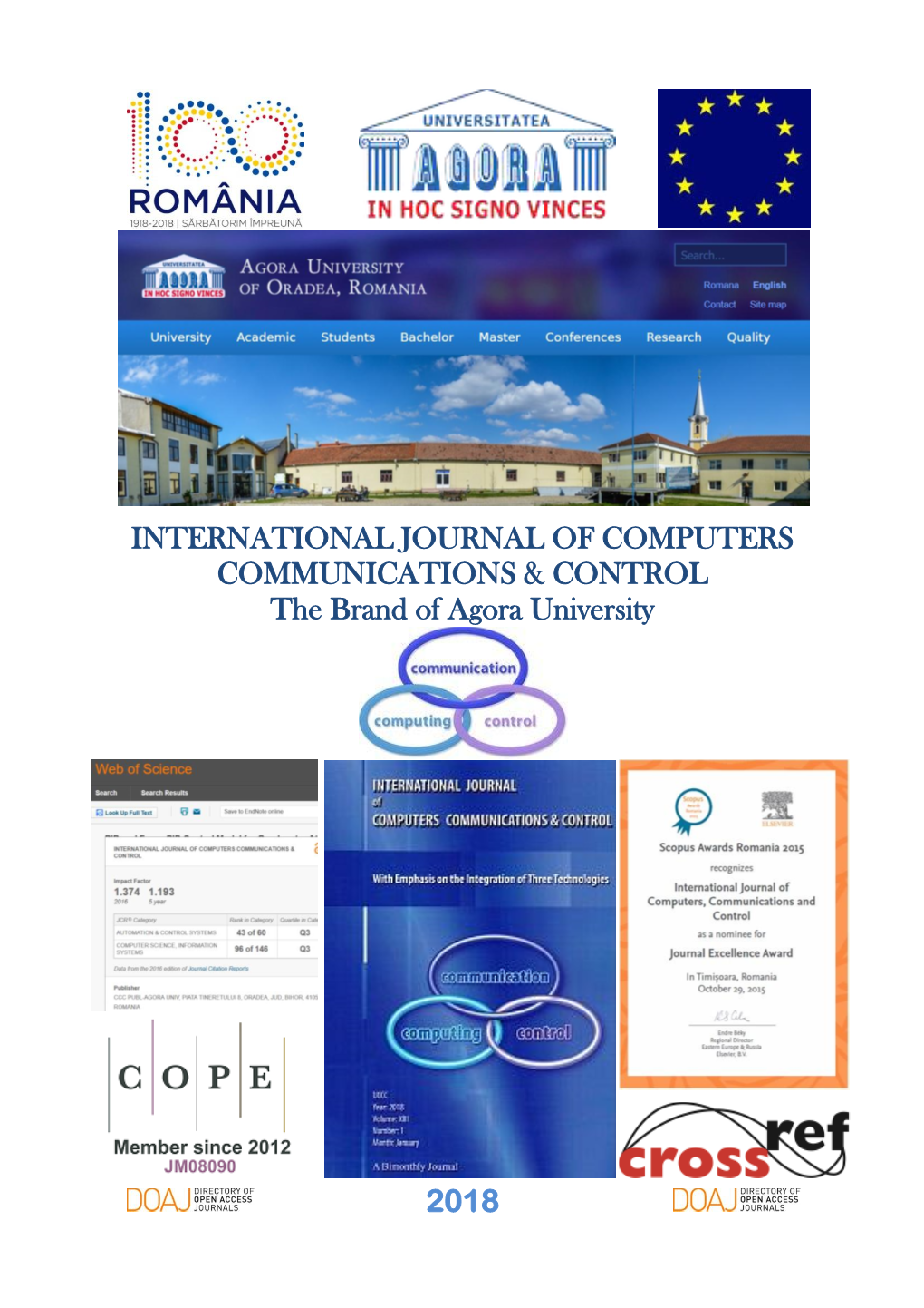 INTERNATIONAL JOURNAL of COMPUTERS COMMUNICATIONS & CONTROL the Brand of Agora University