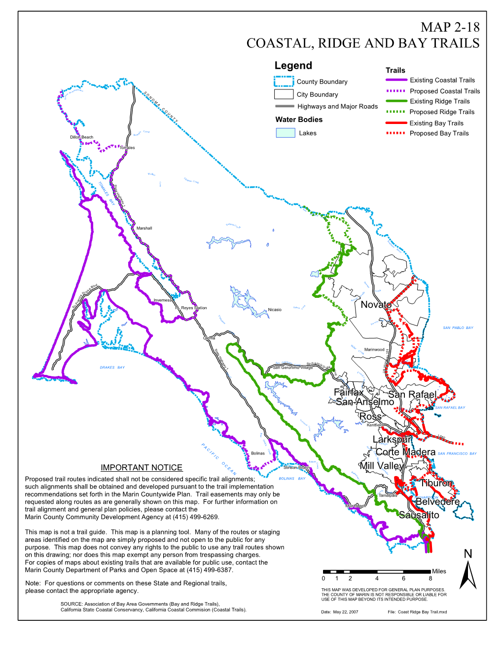 Map 2-18 Coastal, Ridge and Bay Trails