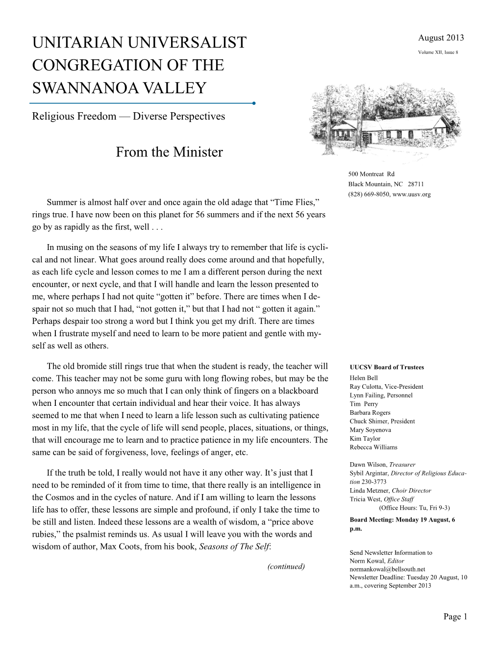 Unitarian Universalist Congregation of the Swannanoa Valley