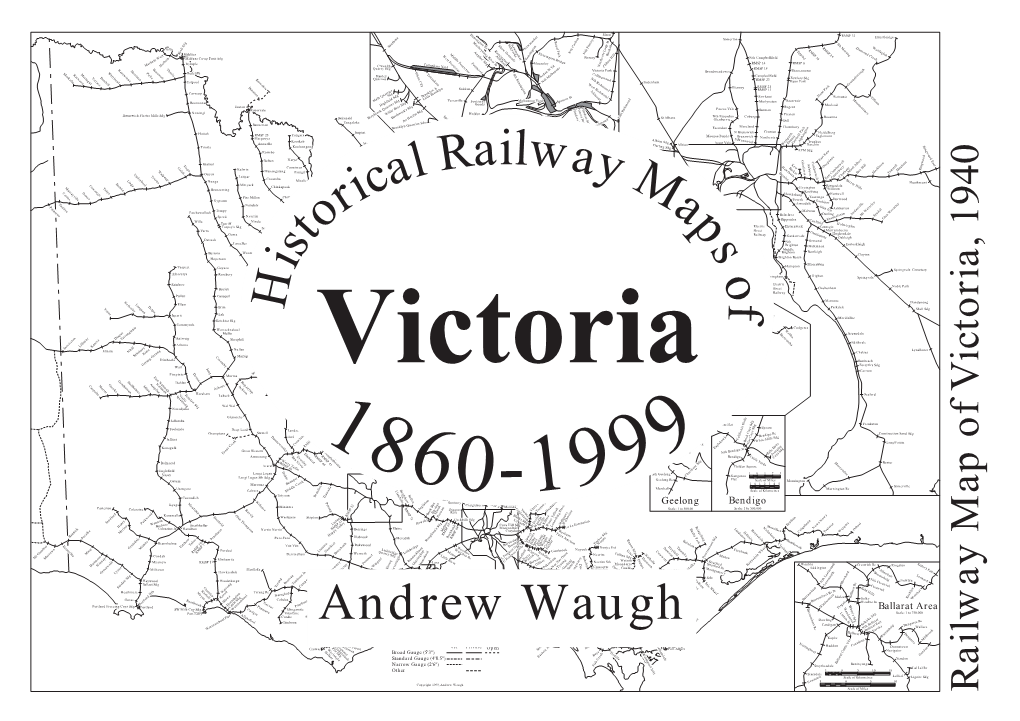 Andrew Waugh Scale of Miles Railway Map of Victoria, 1940