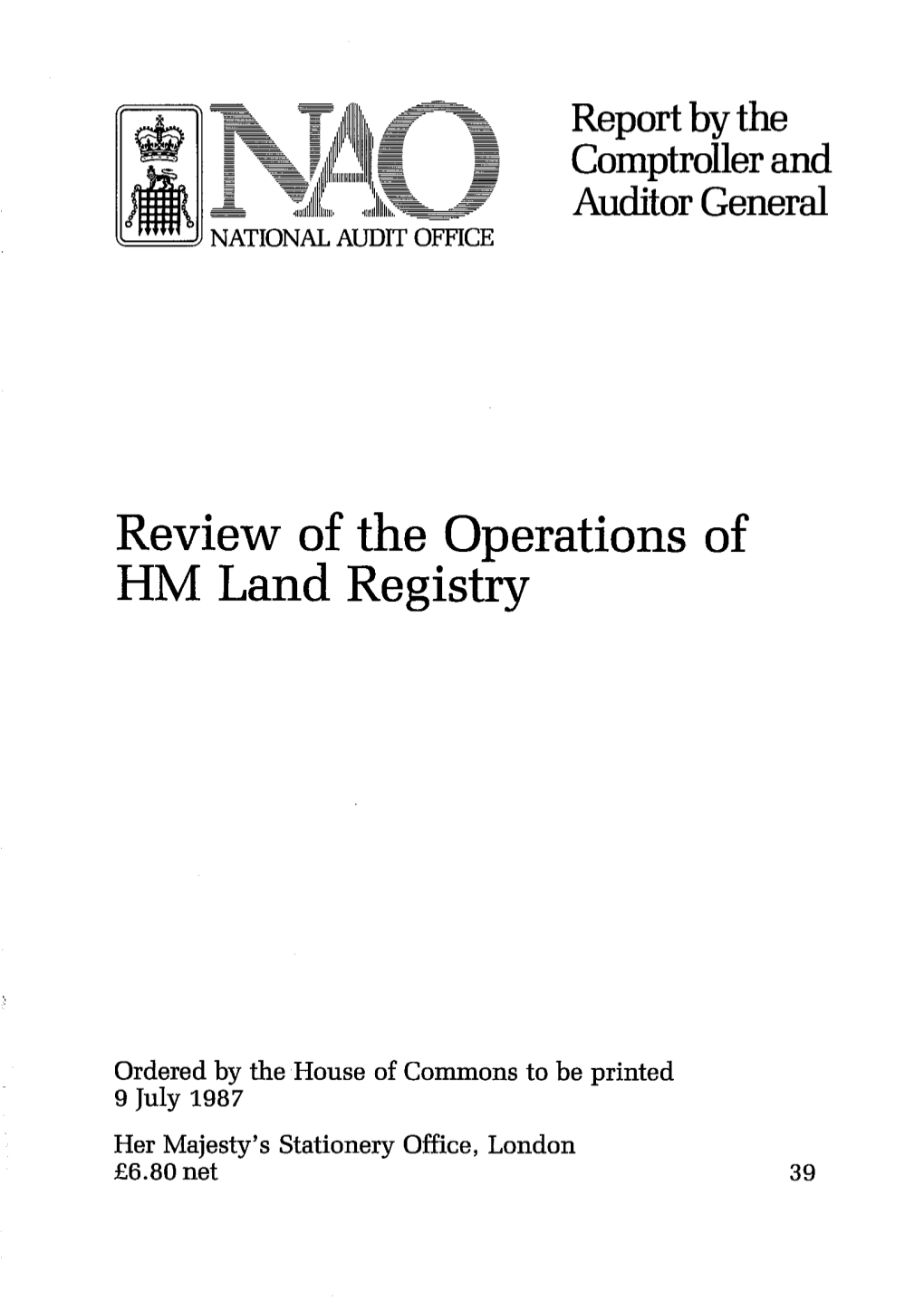 Review of the Operations of HM Land Registry