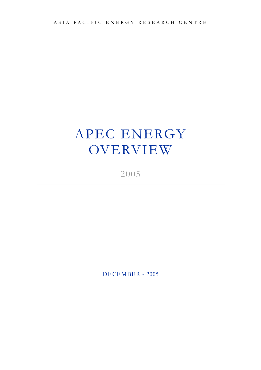 APEC Energy Overview 2005