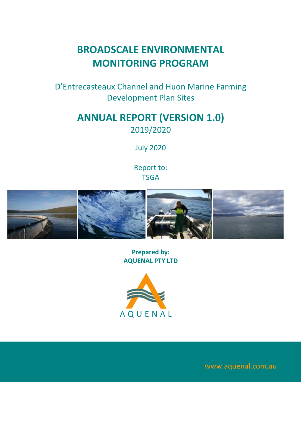 D'entrecasteaux Channel and Huon BEMP Annual Report 2020