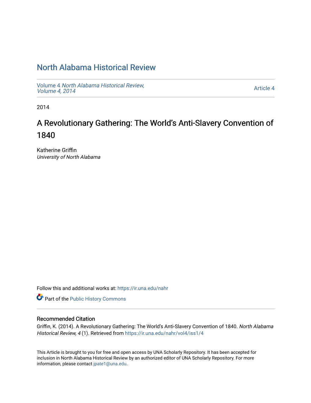 The World's Anti-Slavery Convention of 1840