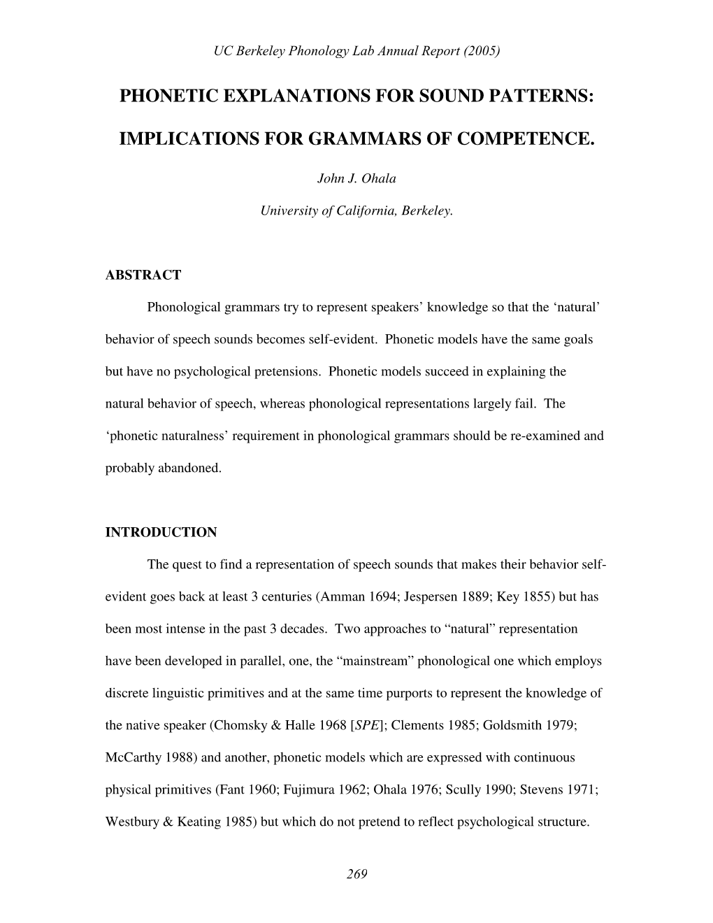 Phonetic Explanations for Sound Patterns: Implications for Grammars