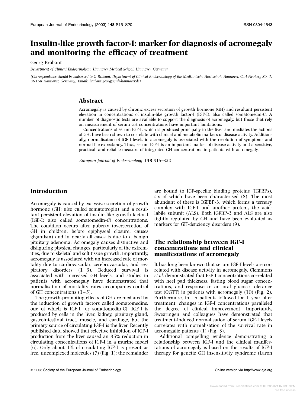 Insulin-Like Growth Factor-I