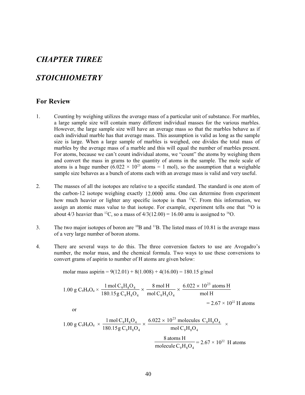 Chapter 3 Stoichiometry 83